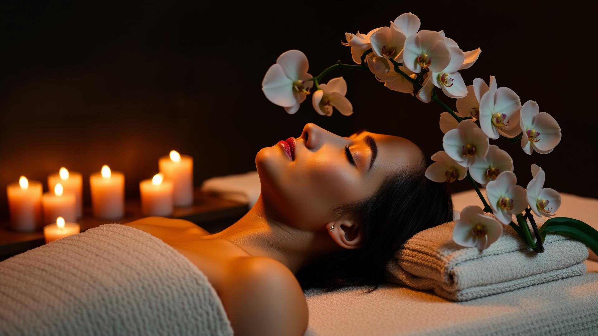 Therapist's hands applying warm aromatherapy oil